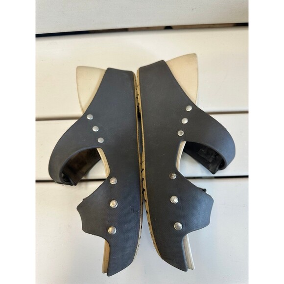 Crocs Women's Brown Cobbler Wedge Platform Double Strap Buckle Comfy Slides 9 - Picture 4 of 7